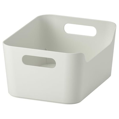 UPPDATERA Storage Box – 9 ½ x 6 ¾" White Plastic Organizer Bin | Stackable Drawer Organizer for Kitchen, Bathroom, Office, or Craft Supplies