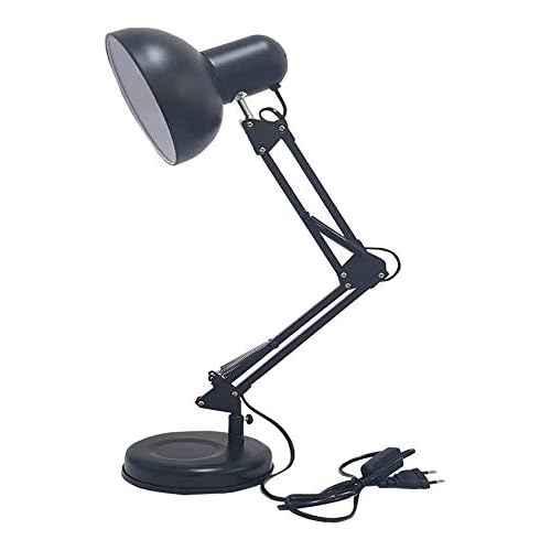 Adjustable Clamp Desk Lamp 26" Height, Swing Arm Architect Metal Table Lamp, Gooseneck and 360¡Æ Rotating Shade, E26 Base (BULB NOT INCLUDED) Black Clip-On Light for Office, Study, Reading, Crafting