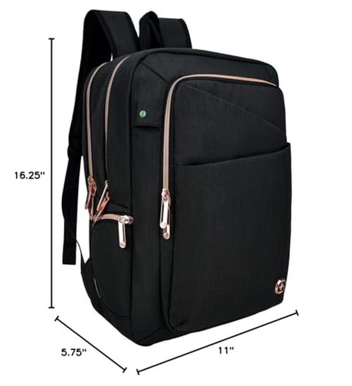 Swissdigital Design Business Laptop Backpack For Women,With USB Charging Port Computer Work Backpack,Fits 15.6 Inch Laptop Travel Casual Backpack,Black | KATY ROSE