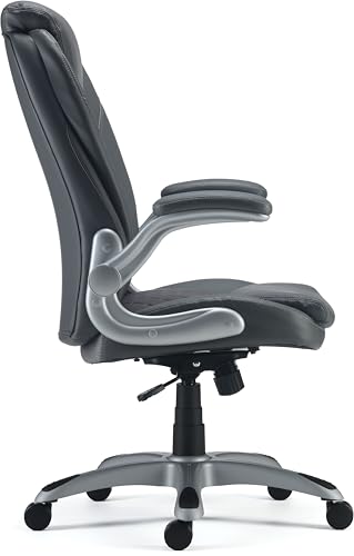 Staples Sorina Grey Bonded Leather Office Chair - 1 Pack, Ergonomic, Adjustable
