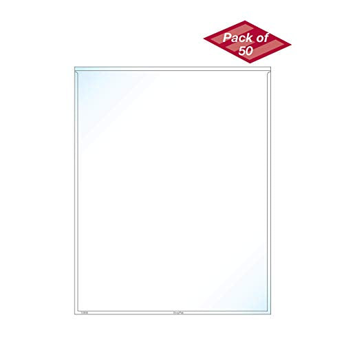 EnvyPak Full Page Pocket/Holder, Peel and Stick Adhesive, Top Loading, Clear, Holds 8.5¡± x 11¡± Sheet - Pack of 50