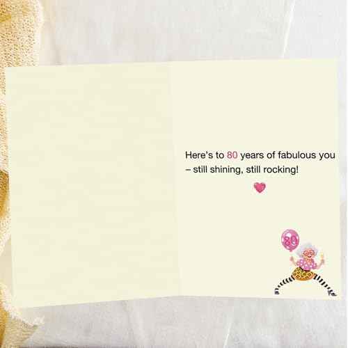 OJsensai Happy 80th Birthday Card & Gifts for Women£¬80 Year Old birthday Decorations for Her Mom Wife Grandma