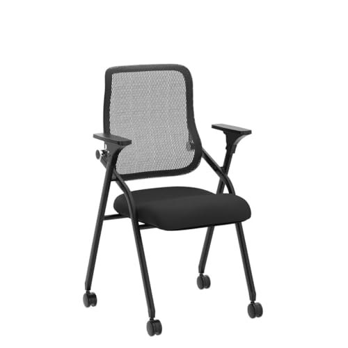 BROBRIYO Pro, Stackable & Foldable Conference Room Chairs with 2X Thick Cushion, Black, 1 Pack