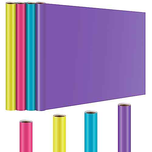 Colarr 4 Rolls Bulletin Board Paper 48'' x 12' Fade Resistant Paper for Christmas Classroom Decor Bulletin Board Roll Painting Watercolors Acrylic Paint Roll for Wall Art Crafts(Fresh Color)