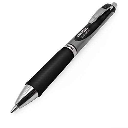 Energel BL80 Retractable Liquid Gel Ink Rollerball Pen - 1.0mm - Black - Pack of 12 + 2