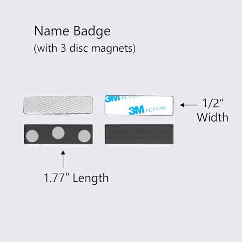 Name Badge Magnets - Magnetic Name Tag Holders with 3 Magnets,Name Tag Magnets 1.77 x 0.5 inches, Extra-Strong Disc Neodymium for ID Badge Holders - 100Pack