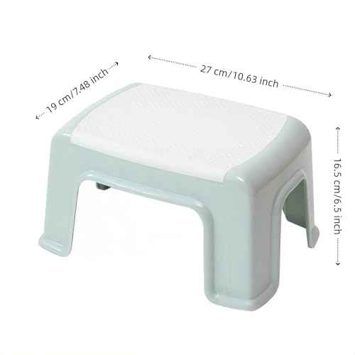 Small Plastic Step Stool - Heavy-Duty ABS Shower Stool, Anti-Slip Bath Stool |Compact Foot stools for Bathroom, Home, Kitchen, Garden£¬2-Pack