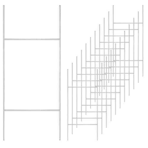 12 Pack Heavy Duty Metal H Frame Wire H Long Stakes, 30'' x 10'' Yard Sign Stake for 4mm Corrugated Signs