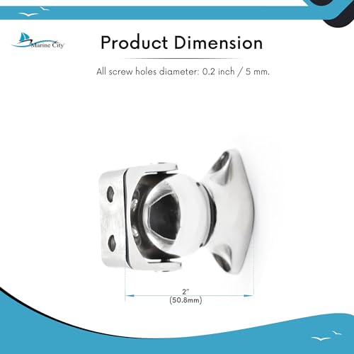MARINE CITY 316 Stainless-Steel Gloss Finish Strong Magnetic Ball Door Stopper Soft Catch Holder Set for Boats Marine Bedroom Door Family Hardware
