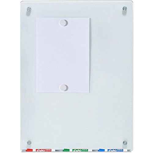 Audio-Visual Direct Magnetic White Glass Dry-Erase Board Set - 2' x 1.5' - Includes Magnets, Hardware & Marker Tray