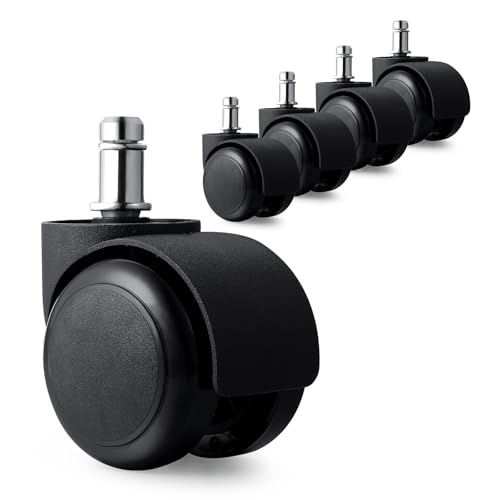 2" Office Chair Caster Wheels, 99% Universal Fit, Quiet Replacement 5 Pack