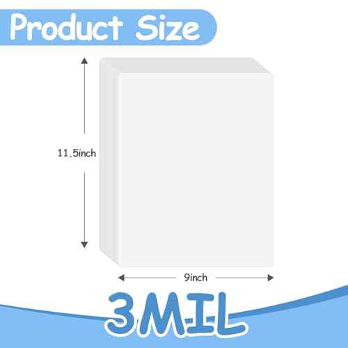 [3mil 500 Pack] InpourPack Laminating Pouches, 3 Mil Clear Thermal Laminating Pouches 9 x 11.5 Inch Laminating Sheets for Laminator, Holds 8.5 x 11 Inch Sheets
