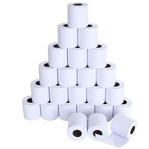 CYEAH 2 1/4" x 98' Thermal Paper Cash Register POS Receipt Paper Credit Card Papers, 24 Rolls Calculator Papers Rolls Premium One Ply Cash Register, Calculator Roll Printing