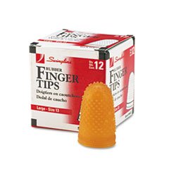 (3 Pack Value Bundle) SWI54033 Rubber Finger Tips, Size 13, Large, Amber, 12/Pack