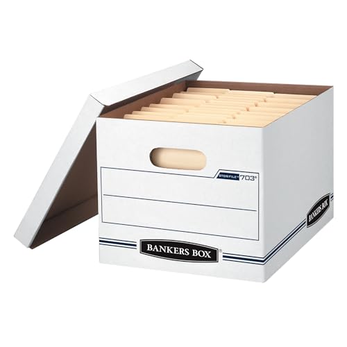 Bankers Box 12-Pack Basic Duty File Storage Boxes with Lids, Letter & Legal