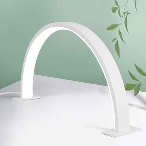 LED Desk Lamp, Desk Lamps for Home Office, Touch Control Desk Light with 3 Lighting Modes & 10 Brightness Level, Office Light Reading Lamp for Nail, Tattoo, Task, Crafting - White
