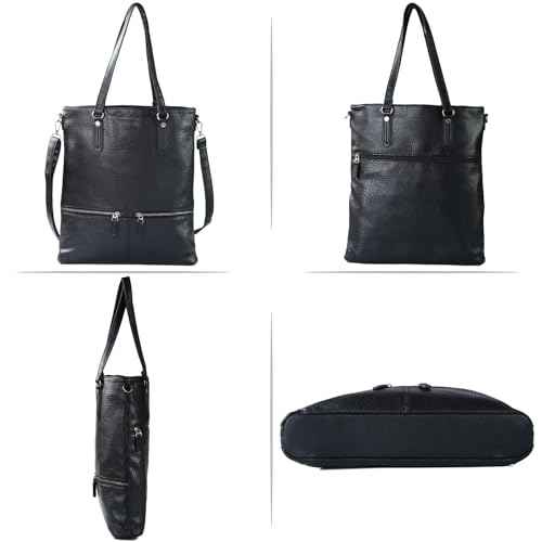 Lassviin Laptop Tote Bag, Leather Work Tote for Computer Bag Waterproof Lightweight Shoulder Bag Purse Handbag Crossbody Bag