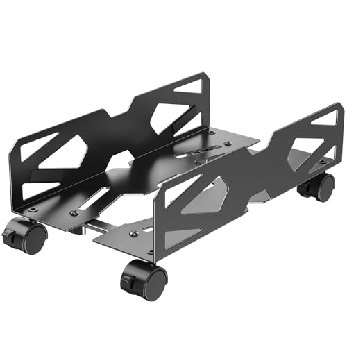 Hovadova Adjustable Computer Tower Stand, Black, 7.87–10.24 in Width