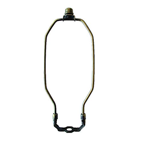 I Like That Lamp Complete Lamp Set - Antique Brass 8' Harp (Suitable for 9' to 10' Lampshade) - Includes Harp, Saddle Holder Base & Finial - Converter For Table and Floor Lamps