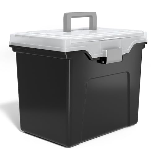 Staples Portable File Folder Tote Black - Letter Size Hanging Files, 1 Pack