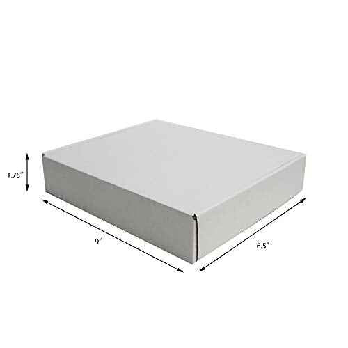 35 Pack 9x6.5x1.75 inch Corrugated Box Mailers- White Cardboard Shipping Box Corrugated Box Mailer Shipping Box For Mailer, Moving and Craft