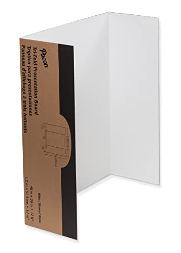 Pacon Presentation Boards 48W x 36H Inches, Pack of 4 – Single Wall White Display Boards for Projects and Fairs