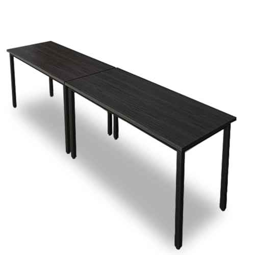 Bonzy Home Conference Tables 8ft Office Computer Desk for Meeting Room Study Writing Printer Podcast Table for 4-8 People Modern Black 2PCS 94.4"x23.6"x29.5"