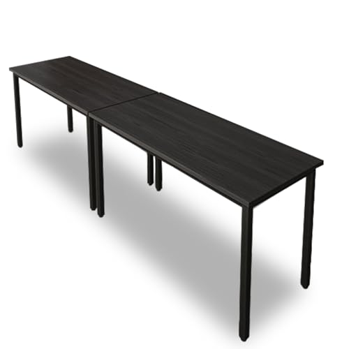 Black Bonzy Home 8ft Conference Tables 2-Piece Office Computer Desk Set for Meeting Room, Study & Work, 94.4"x23.6"x29.5"