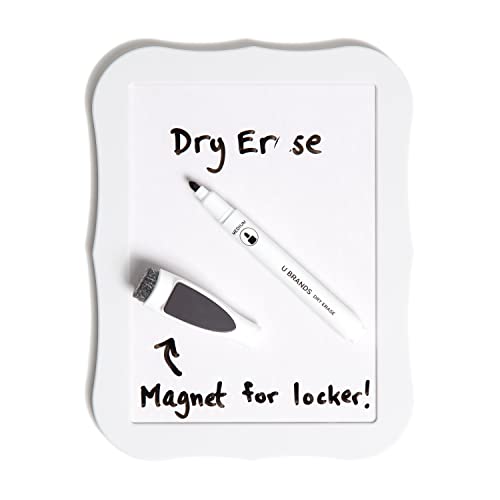 U Brands White Magnetic Locker Accessories & Decor Kit with Mirror & Whiteboard