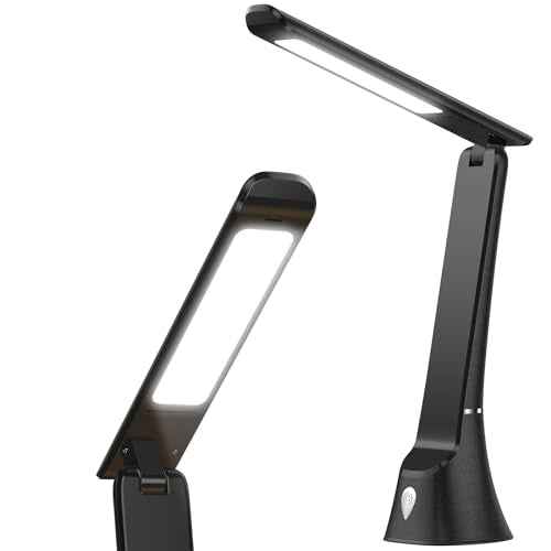 Light Therapy Lamp, 10000 LUX UV-Free LED Sunlight Light, Full Spectrum Mood Light Hayyp Lamp, Touch Control Desk Lamp with Night Light Function Work Office Home -Black