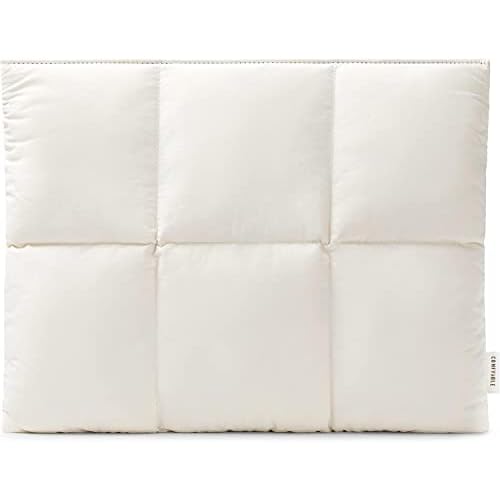 Comfyable Puffy Laptop Sleeve 13 Inch 14 Inch, Quilted Puffer Laptop Carrying Case, Pillow Case Compatible with MacBook Air M4 2025 M3 M2 M1, MacBook Pro M5 M4 Pro/Max, Rice