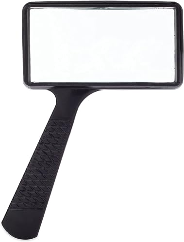 Jumbo Rectangular Handheld Magnifying Glass 3X Magnification Scratch Resistant Lens