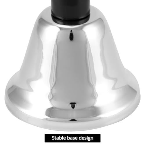 QWORK 6 Pack Silver Hand Bells - Loud Call Bells for Elderly, Teachers, Reception Desks