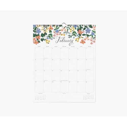 RIFLE PAPER CO. Appointment Calendar, Dated for the Months of January - December 2026, Space for Everyday and Monthly Notes, Remember Birthdays & Anniversaries (15" L x 12" W), Dahlia
