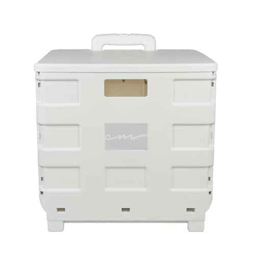 Everything Mary Collapsible Plastic Rolling Cart for Crafts & Hobby Supplies, Ivory