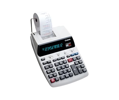 Canon Office Products 2204C001 Canon P170-DH-3 Desktop Printing Calculator with Currency Conversion, Clock & Calendar, and Time Calculation, Black/White/Silver, 14.60 Inch x 9.60 Inch x 3.00 Inch