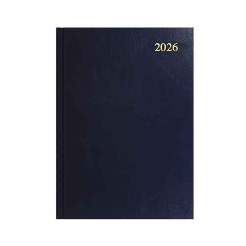 Collins - Essential - 2026 12 Month Calendar Year Planner, Day-To-Page Diary, A4 Hard Cover - Dark Blue (ESSA41.65-26)