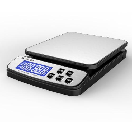 Digital Postal Shipping Scale 110 lbs with Hold & Tare - Stainless Steel Platform