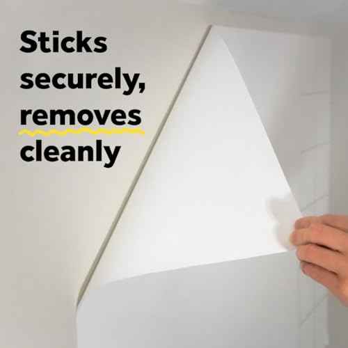 Post-it Dry Erase Whiteboard Film Surface for Walls, Doors, Tables, Chalkboards, Whiteboards, and More, Removable, Stain-Proof, Easy Installation, 3 ft x 2 ft Roll, White, 3 x 2 Feet (DEF3x2)