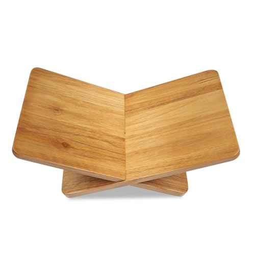 Wood Book Stand for Reading with Handles Large Wooden Book Holder for Display Open Bookstand for Recipe Cook Book