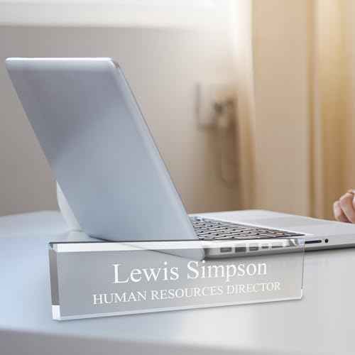 SignsByLITA Personalized Acrylic Desk Name Plate 2" x 8" - Office Desk Accessories D?cor