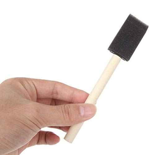 200 Pack 1 inch Foam Brush Sponge Wood Handle Paint Brush Foam Sponge Brush for Acrylics, Stains, Varnishes, Crafts