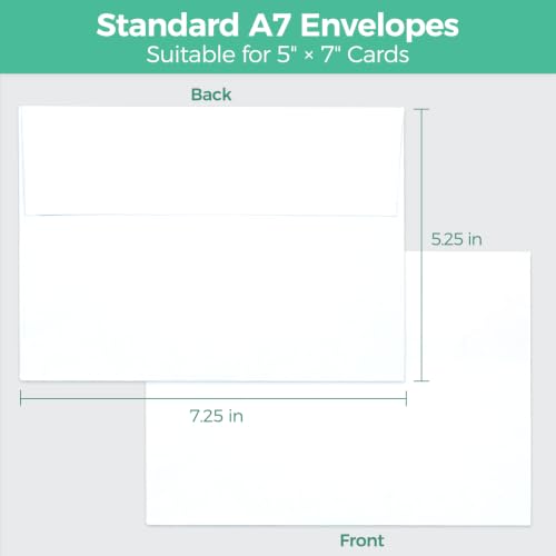 Ohuhu A7 Printable White Self-Seal Envelopes 5x7 Pack of 500