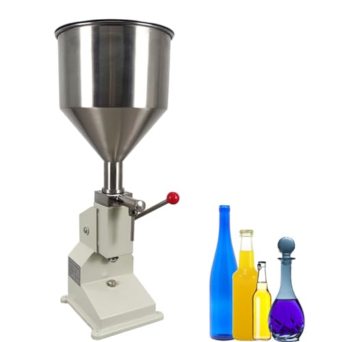 Manual Liquid Filling Machine 10L Hopper Stainless Steel Bottle Filler 5-60ml