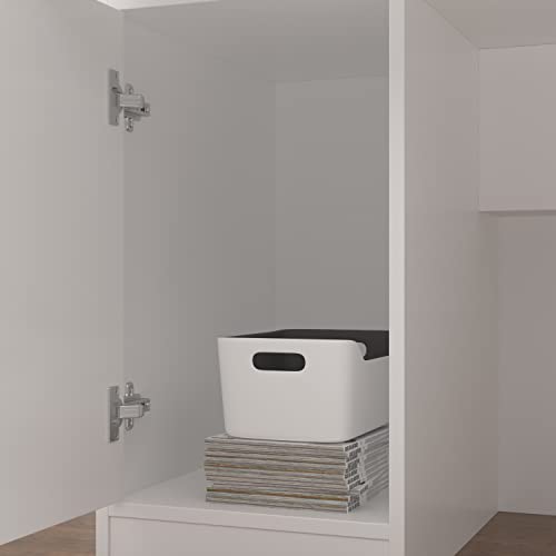 Reception Desk with Lighted Display Shelf, Lockable Drawers - 47.2" White