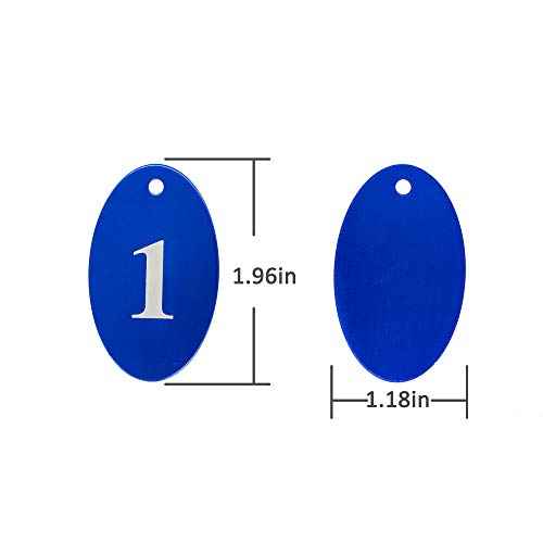 StayMax Aluminum Alloy Oval Number Tag Key Tag with Key Rings