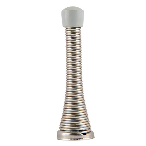 Amazon Basics Brushed Nickel Spring Door Stopper 12-Pack with Rubber Bumper Tips