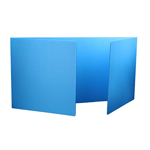 Flipside Products 12¡±x 46.5¡± Blue Plastic Study Carrel, Privacy Boards, Premium Corrugated Plastic, Student Privacy and Focus Booth for The Classroom, Desk Divider, Made in USA - 12 Pack