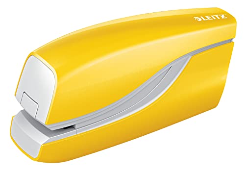 Leitz WOW Yellow Electric Stapler 10-Sheet, Battery Powered 55661016