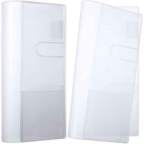 2 Pieces Clear Plastic Cover for Weeks, 8.03 x 7.78 Inches Planner Cover Protector Transparent PVC Notebook Strong Plastic Protecting Sleeves for Books